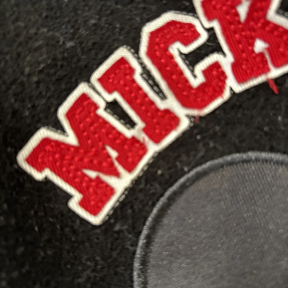 Disney Store Mickey Mouse Varsity Letterman Jacket Black Red outerwear Kids  4